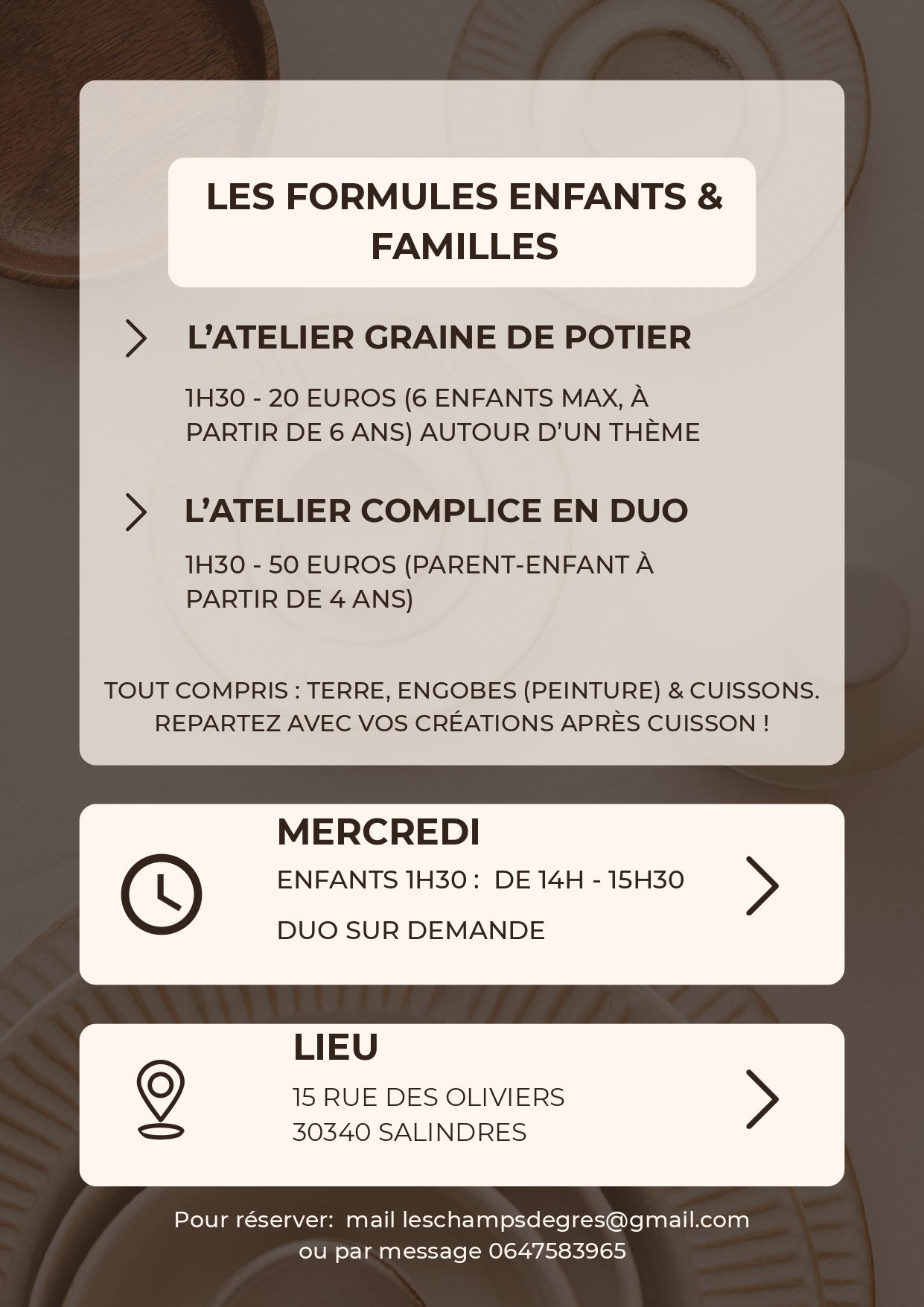 L’Atelier Graine de Potier (Enfants)