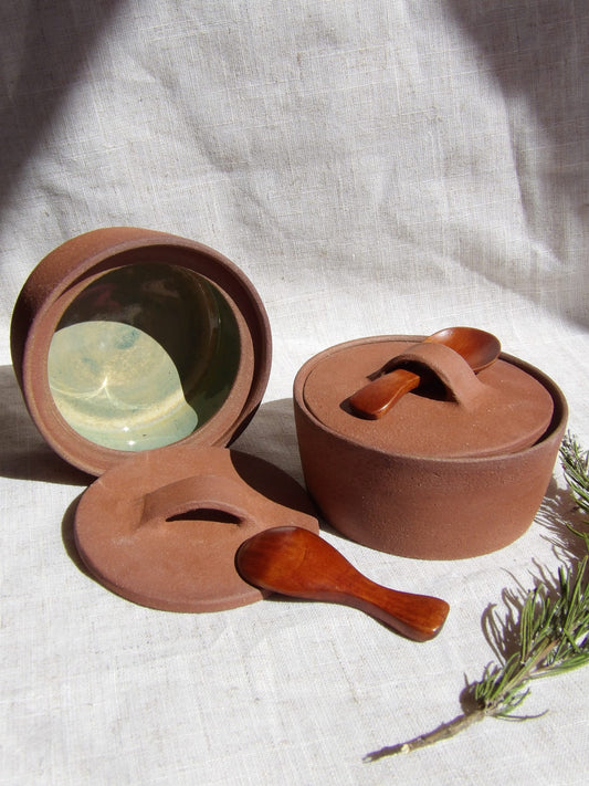 Boîte à Épices & sa Cuillère en Bois "Épice Marine"